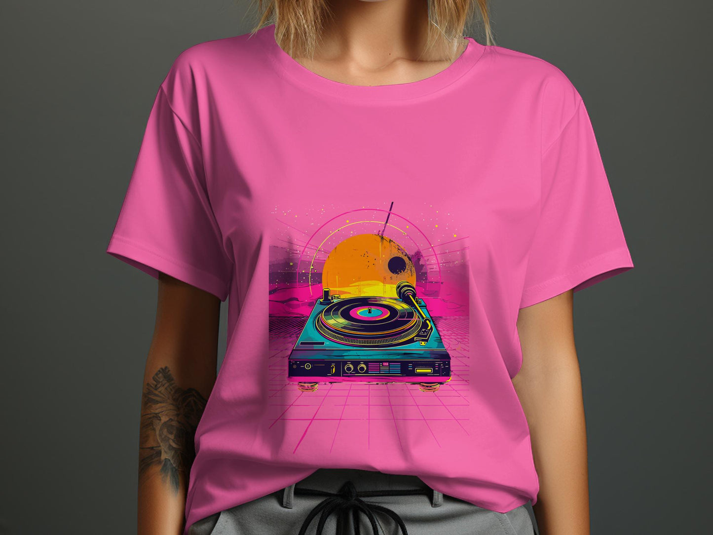 Vintage DJ Turntable Tee - Classic Technics 1200 Style