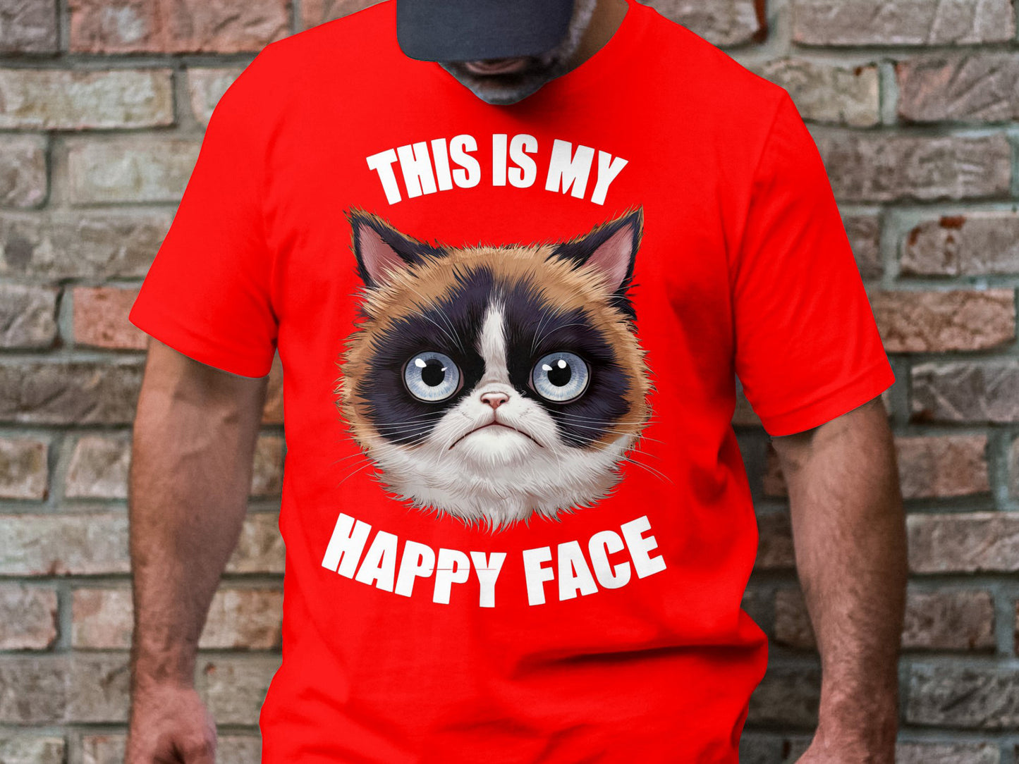 Grumpy Cat 'Happy Face' Tee - Hilarious and Cute!