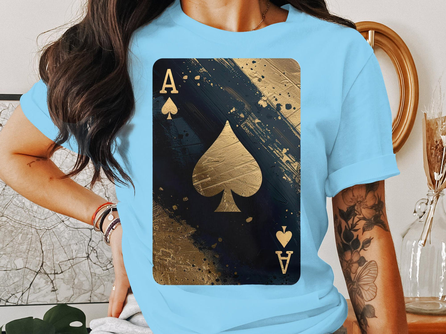 Black Gold Splashed Ace T-Shirt – Play Your Fashion Ace