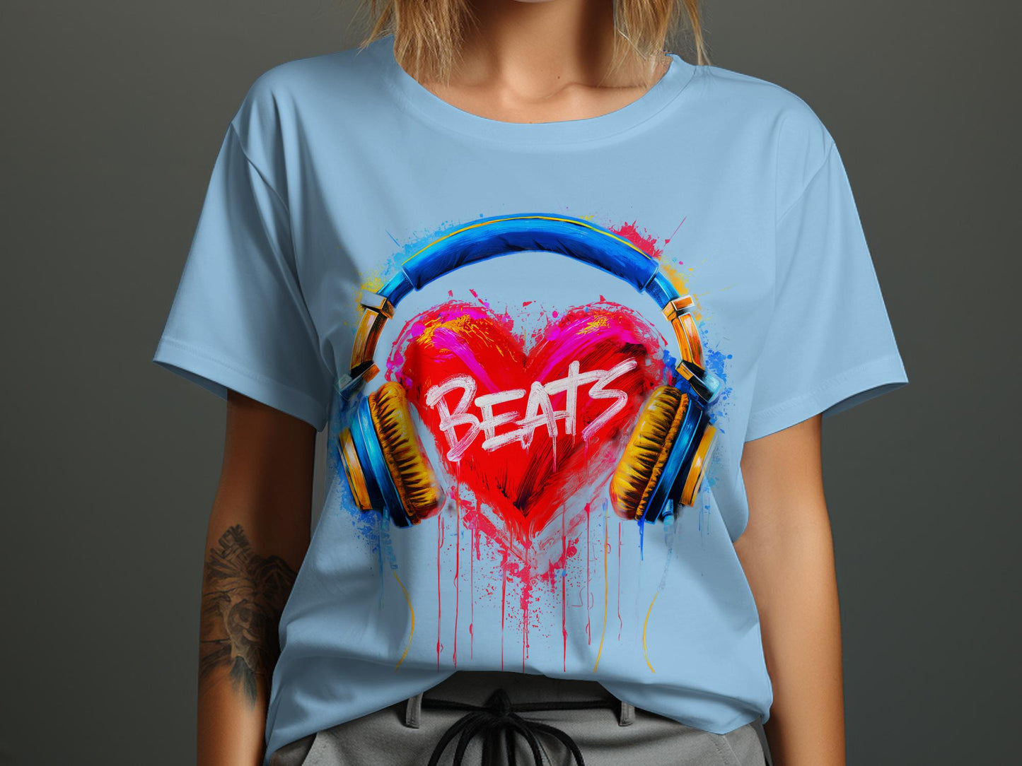 Heart Beats - Vibrant Music Graphic Tee