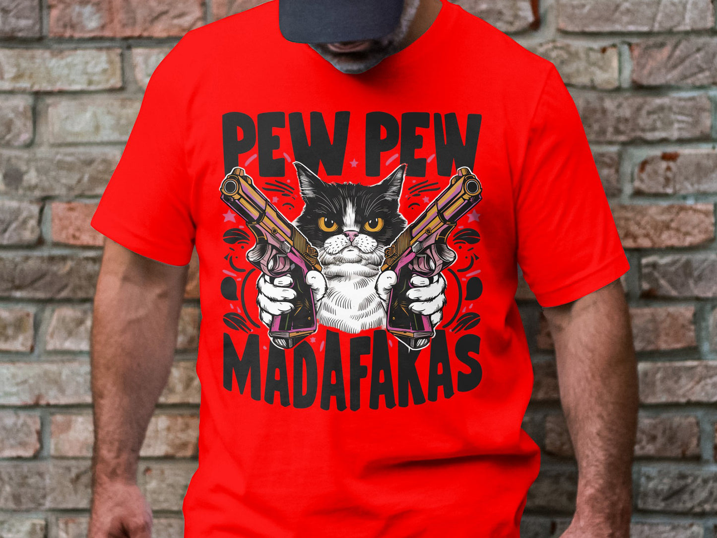 Pew Pew Madafakas - Fierce Feline Tee with Attitude