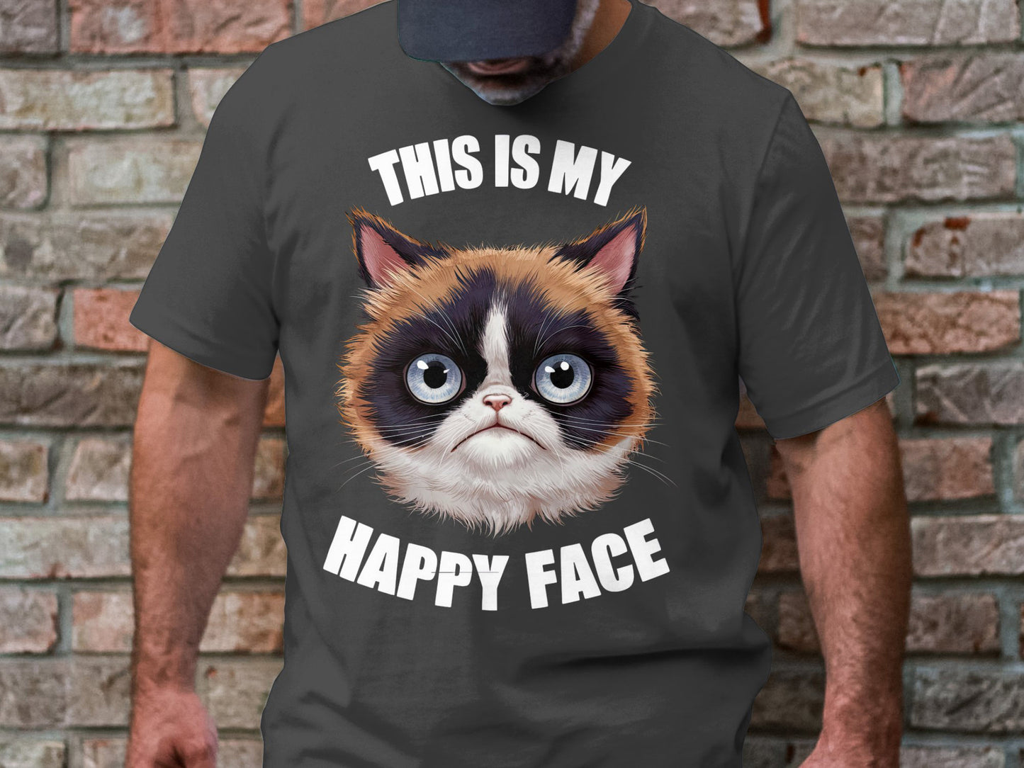 Grumpy Cat 'Happy Face' Tee - Hilarious and Cute!