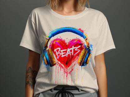 Heart Beats - Vibrant Music Graphic Tee