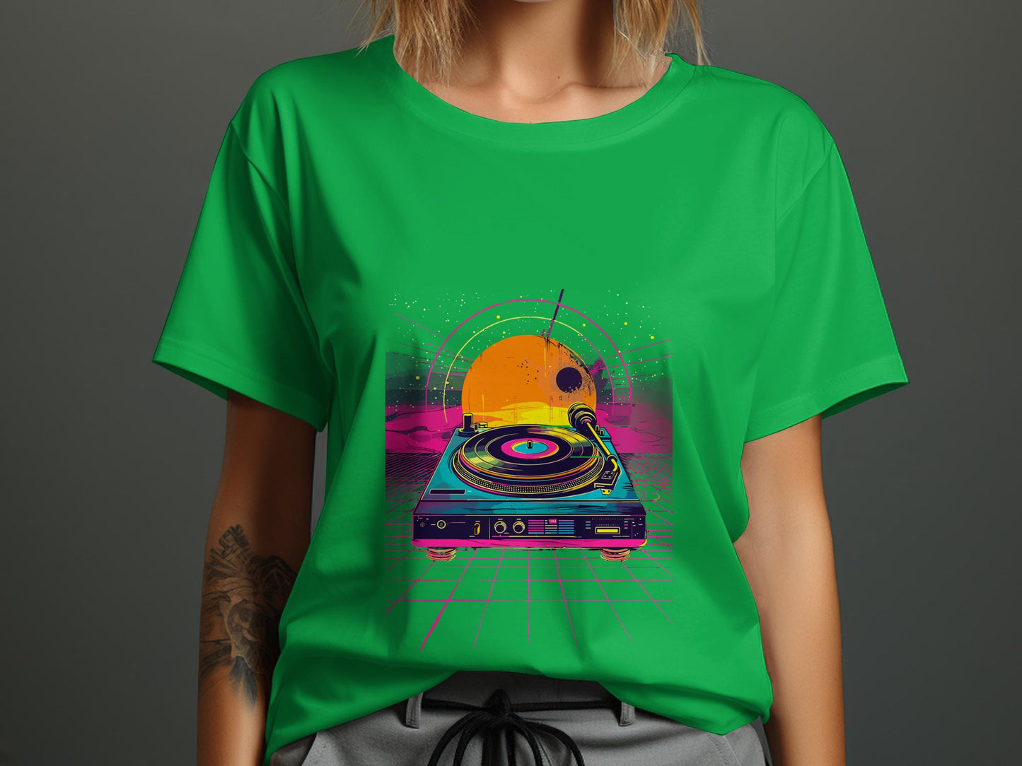 Vintage DJ Turntable Tee - Classic Technics 1200 Style