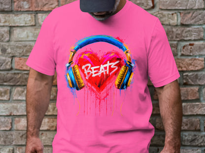 Heart Beats - Vibrant Music Graphic Tee