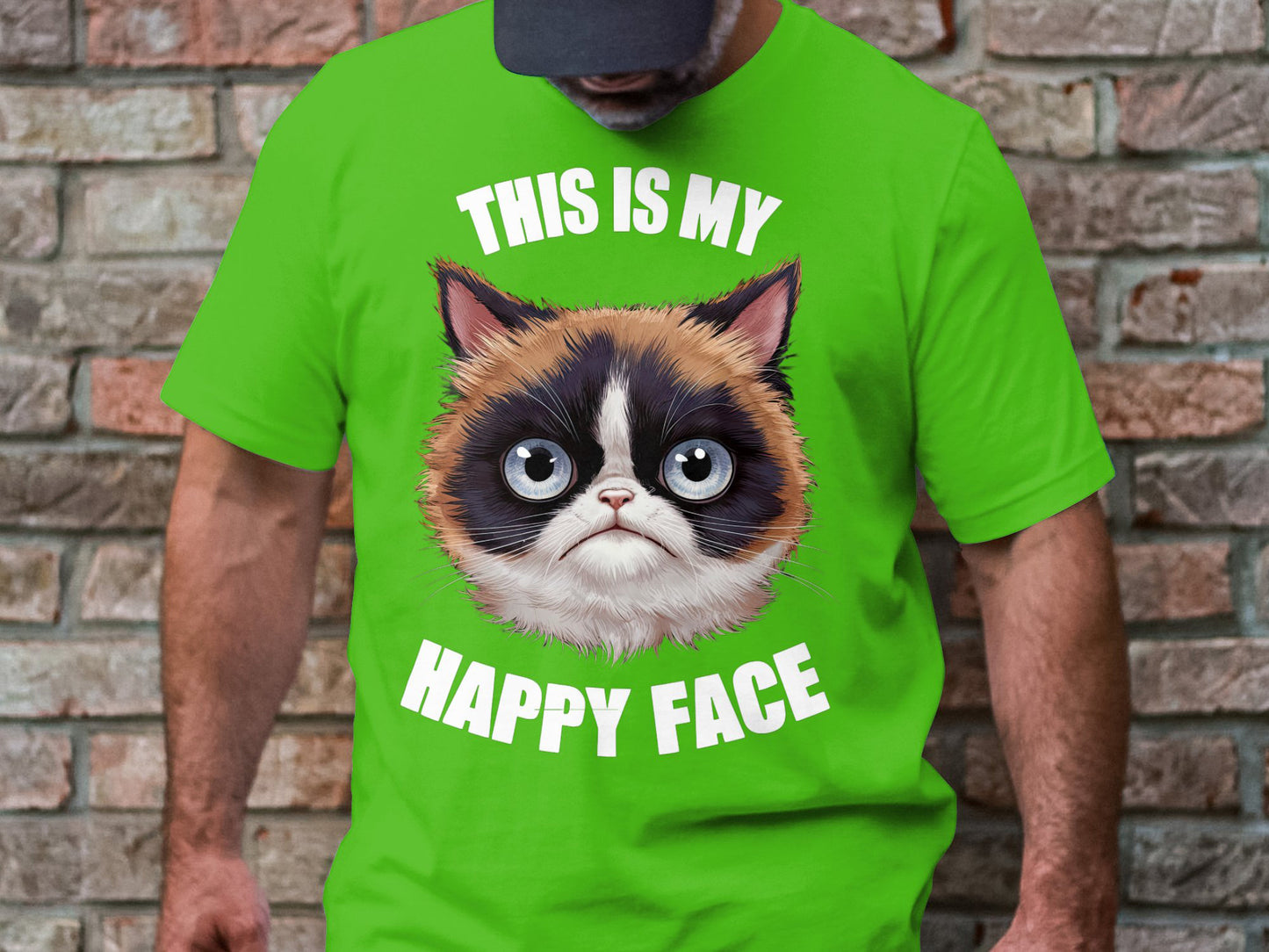 Grumpy Cat 'Happy Face' Tee - Hilarious and Cute!