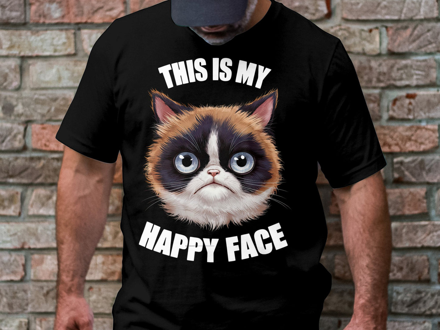 Grumpy Cat 'Happy Face' Tee - Hilarious and Cute!