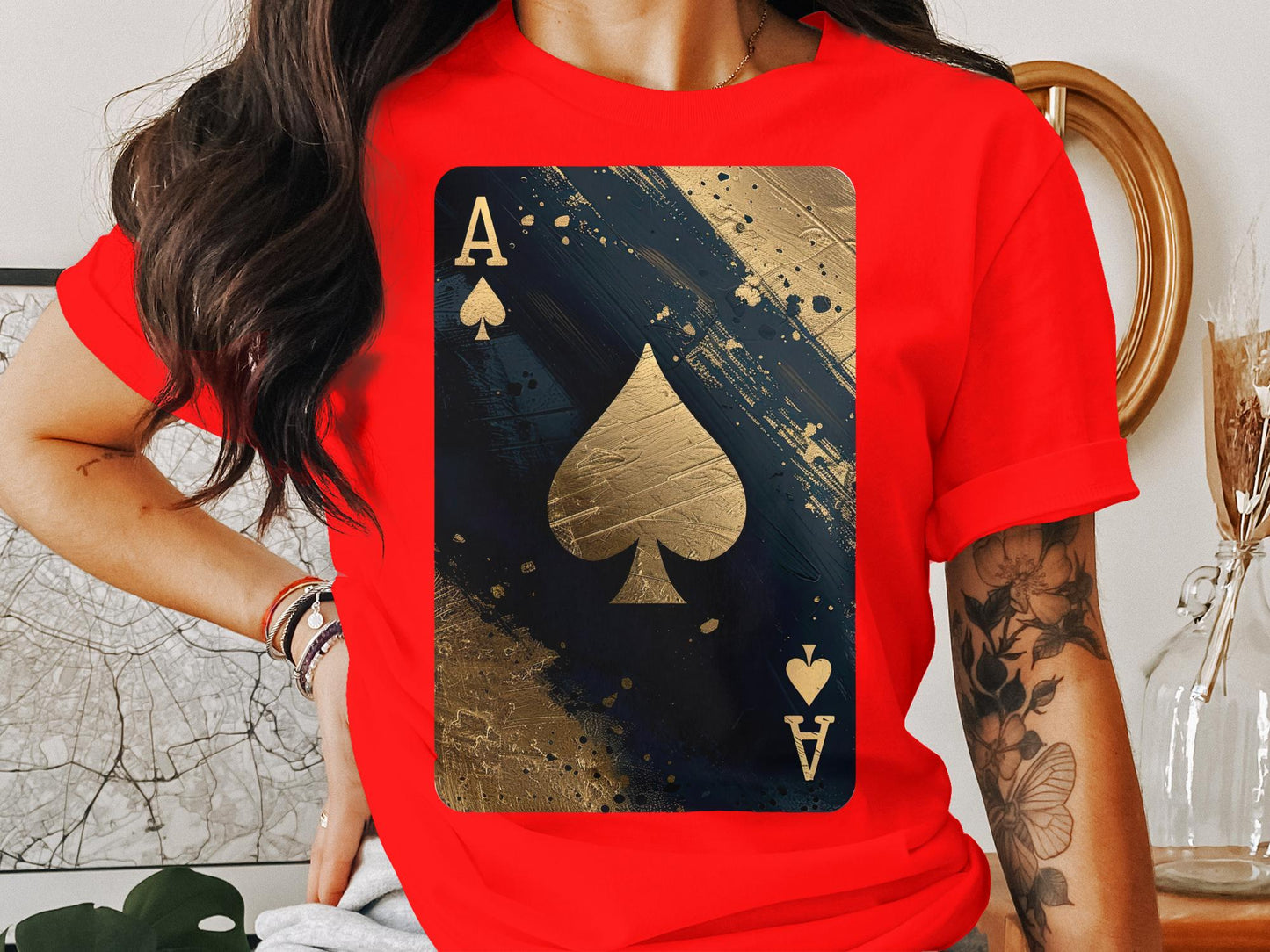 Black Gold Splashed Ace T-Shirt – Play Your Fashion Ace