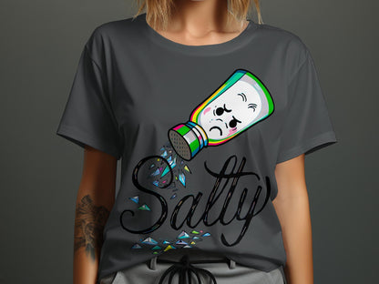 Feeling Salty - Cartoon Salt Shaker Emotion Tee