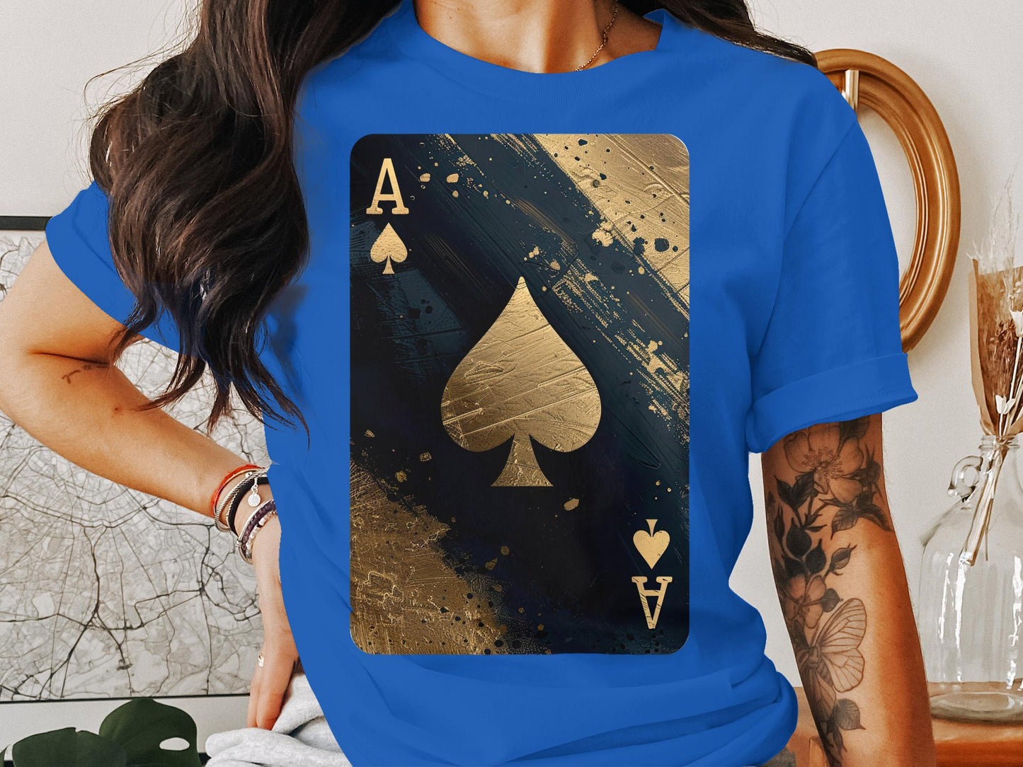 Black Gold Splashed Ace T-Shirt – Play Your Fashion Ace