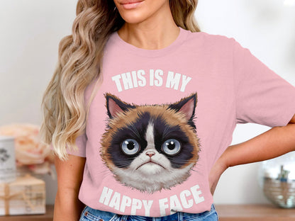 Grumpy Cat 'Happy Face' Tee - Hilarious and Cute!