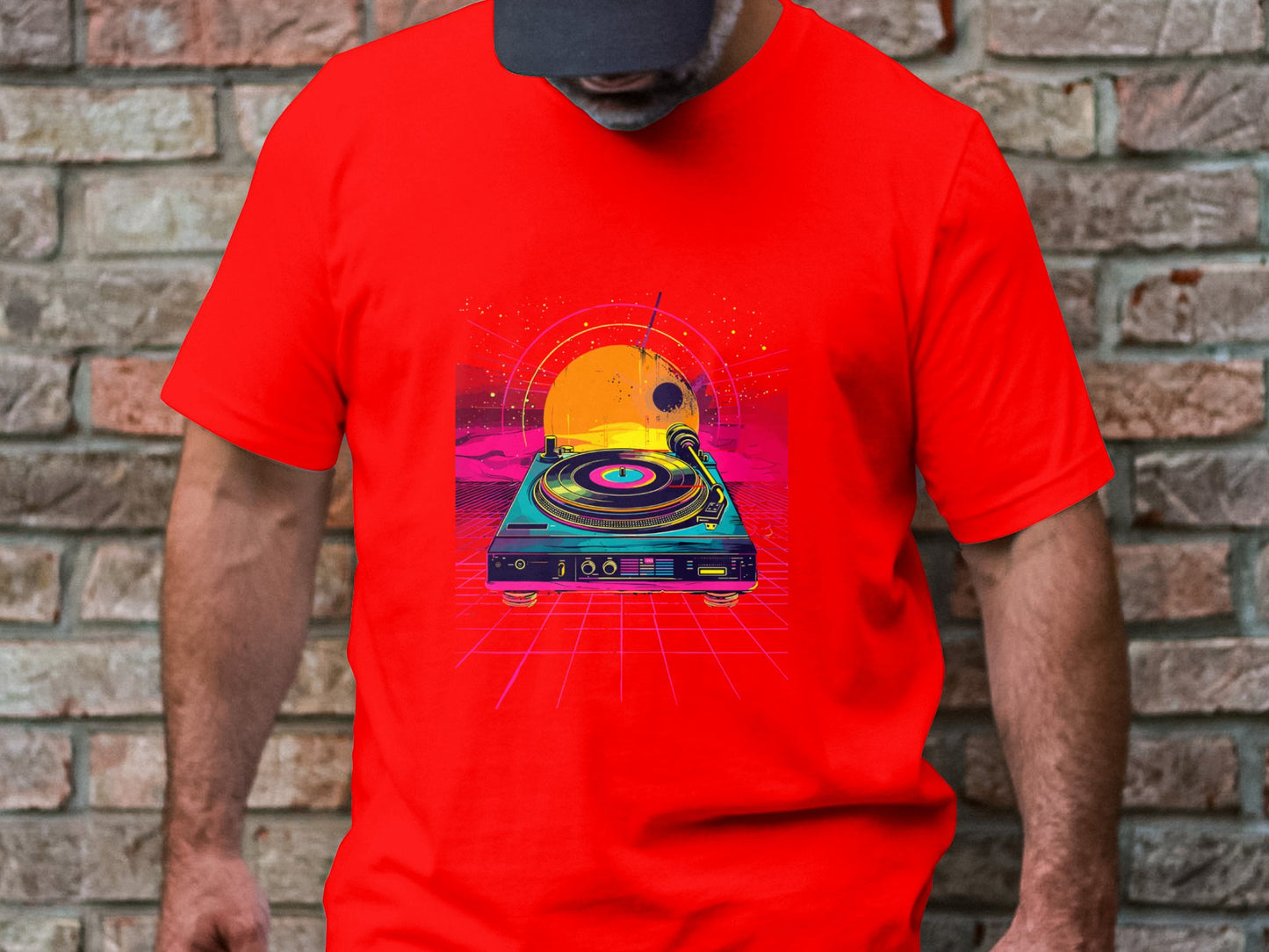 Vintage DJ Turntable Tee - Classic Technics 1200 Style