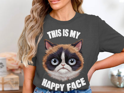 Grumpy Cat 'Happy Face' Tee - Hilarious and Cute!