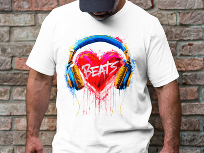 Heart Beats - Vibrant Music Graphic Tee