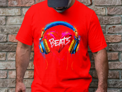 Heart Beats - Vibrant Music Graphic Tee