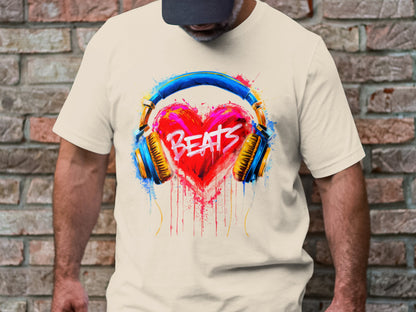 Heart Beats - Vibrant Music Graphic Tee