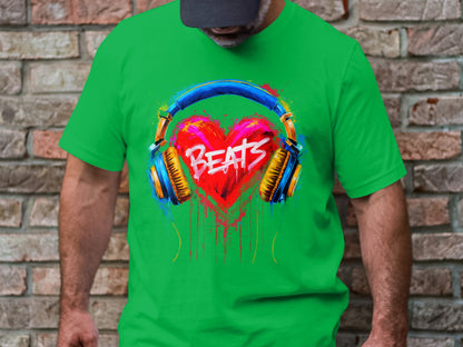 Heart Beats - Vibrant Music Graphic Tee