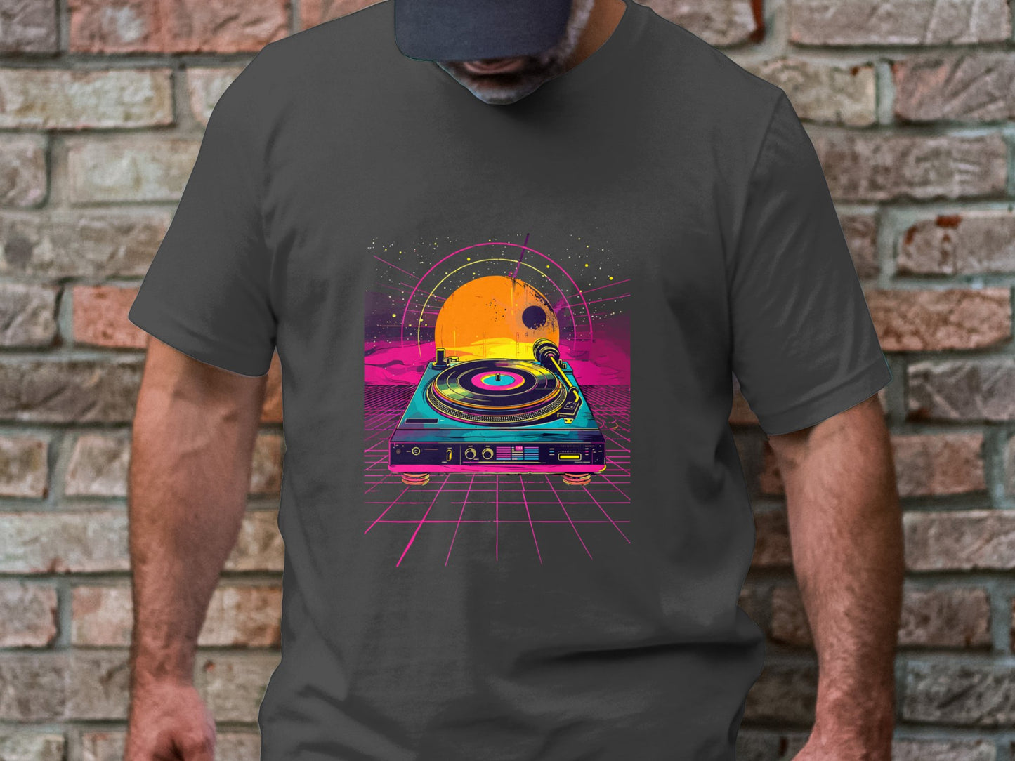 Vintage DJ Turntable Tee - Classic Technics 1200 Style