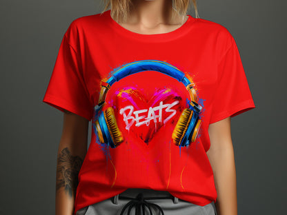 Heart Beats - Vibrant Music Graphic Tee