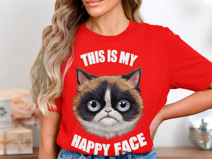 Grumpy Cat 'Happy Face' Tee - Hilarious and Cute!