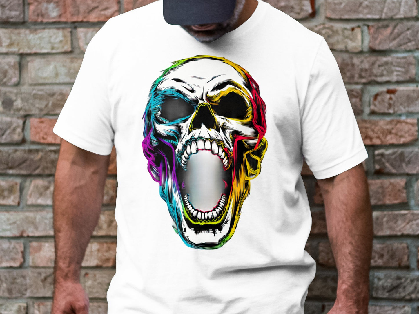 Neon Scream - Punk Horror Skull Tee