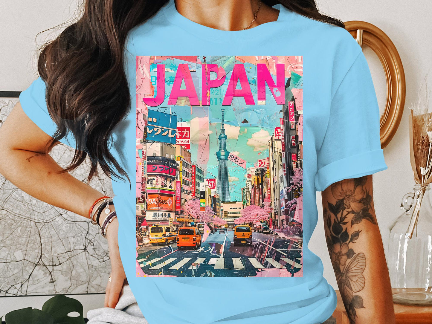 Tokyo Streetscape - Vibrant Japan Collage Tee