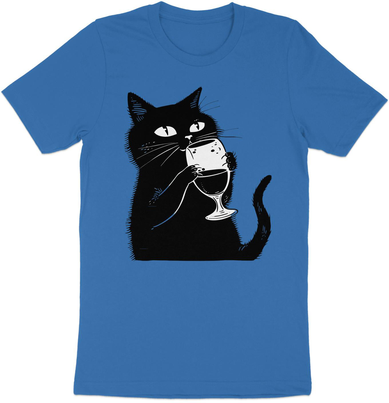 Sipping Kitty - Wine Lover's Minimalist Cat Tee