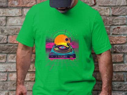 Vintage DJ Turntable Tee - Classic Technics 1200 Style