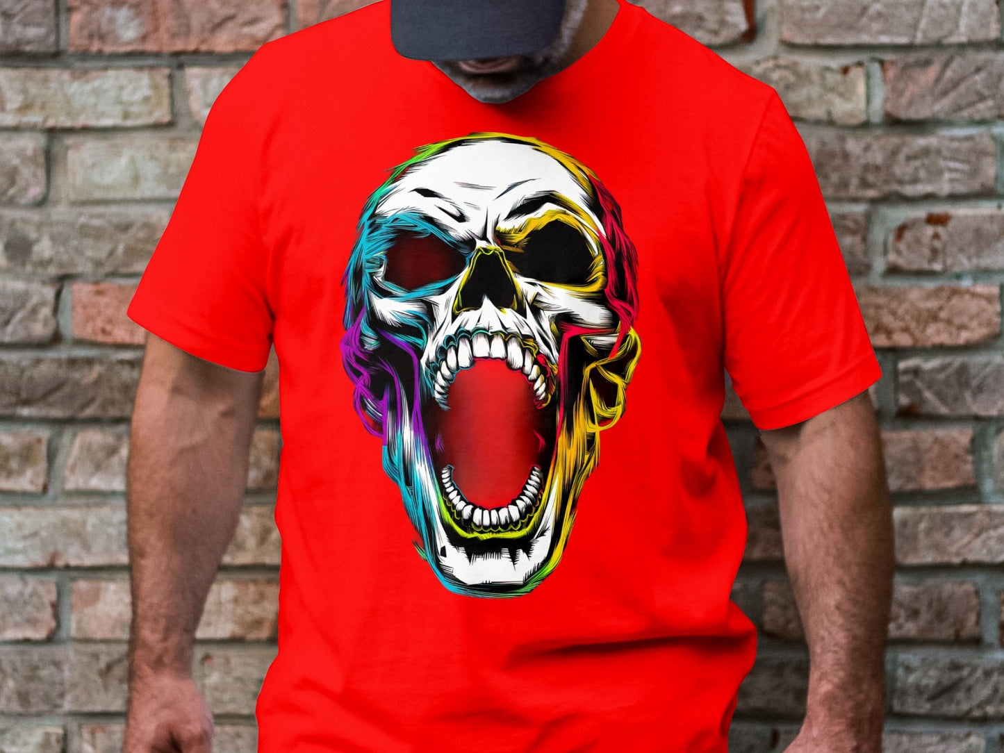 Neon Scream - Punk Horror Skull Tee