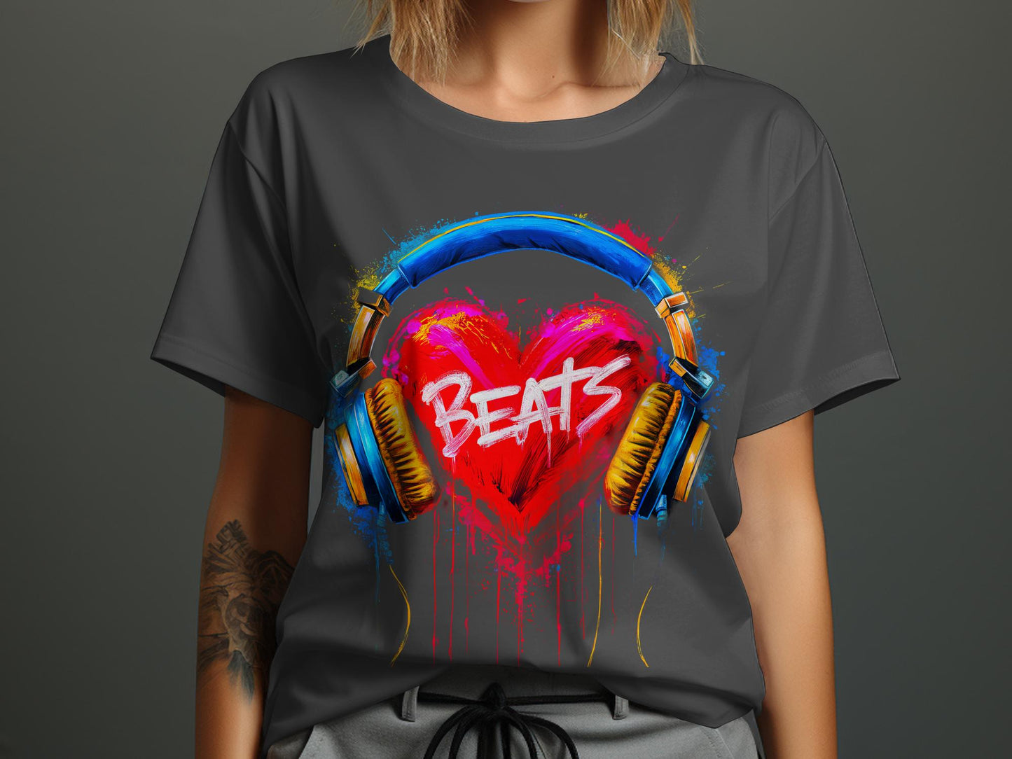 Heart Beats - Vibrant Music Graphic Tee