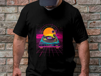 Vintage DJ Turntable Tee - Classic Technics 1200 Style