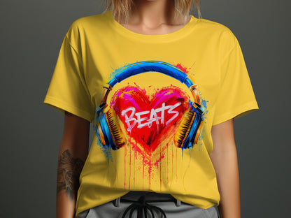 Heart Beats - Vibrant Music Graphic Tee