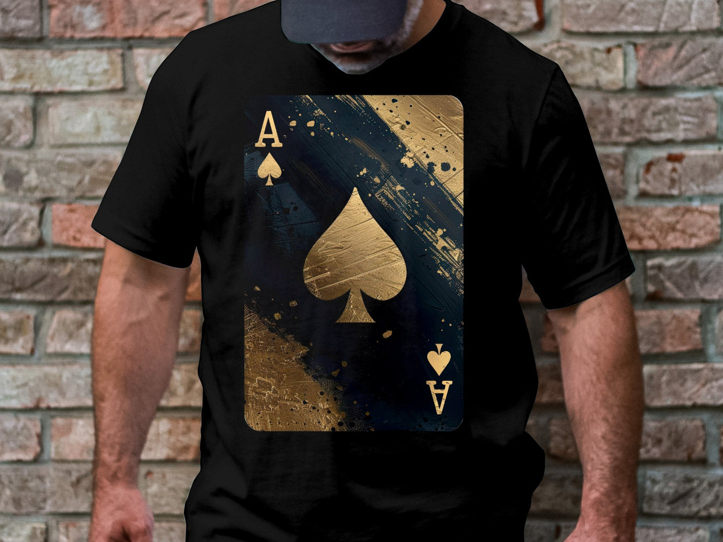 Black Gold Splashed Ace T-Shirt – Play Your Fashion Ace