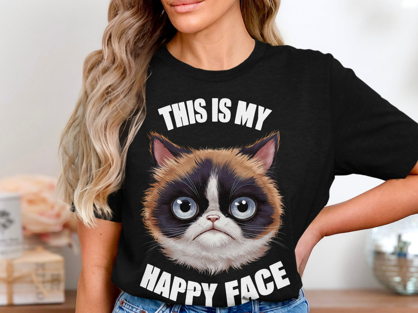 Grumpy Cat 'Happy Face' Tee - Hilarious and Cute!