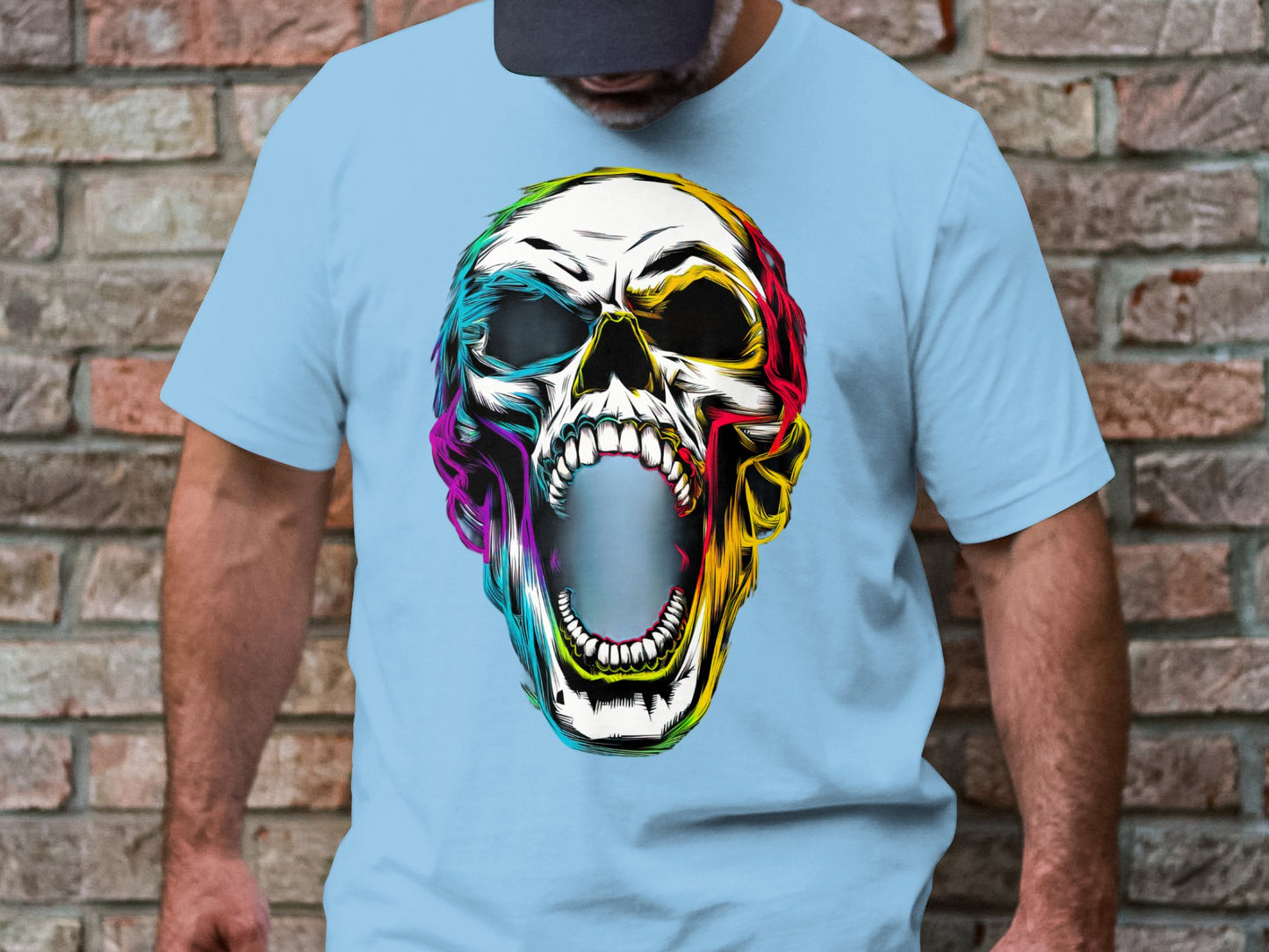 Neon Scream - Punk Horror Skull Tee