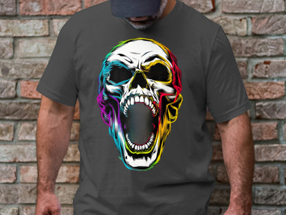 Neon Scream - Punk Horror Skull Tee