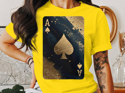 Black Gold Splashed Ace T-Shirt – Play Your Fashion Ace