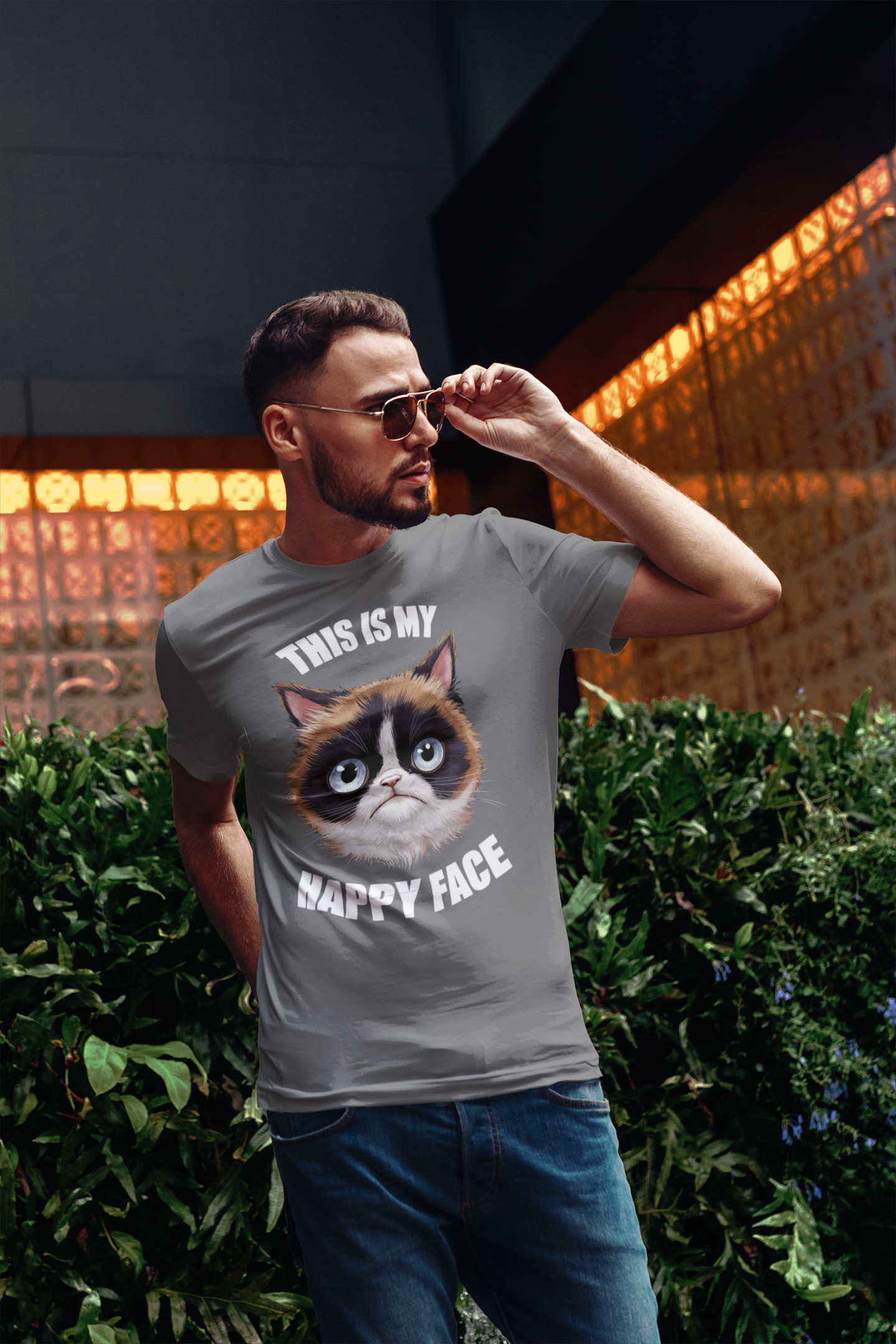 Grumpy Cat 'Happy Face' Tee - Hilarious and Cute!