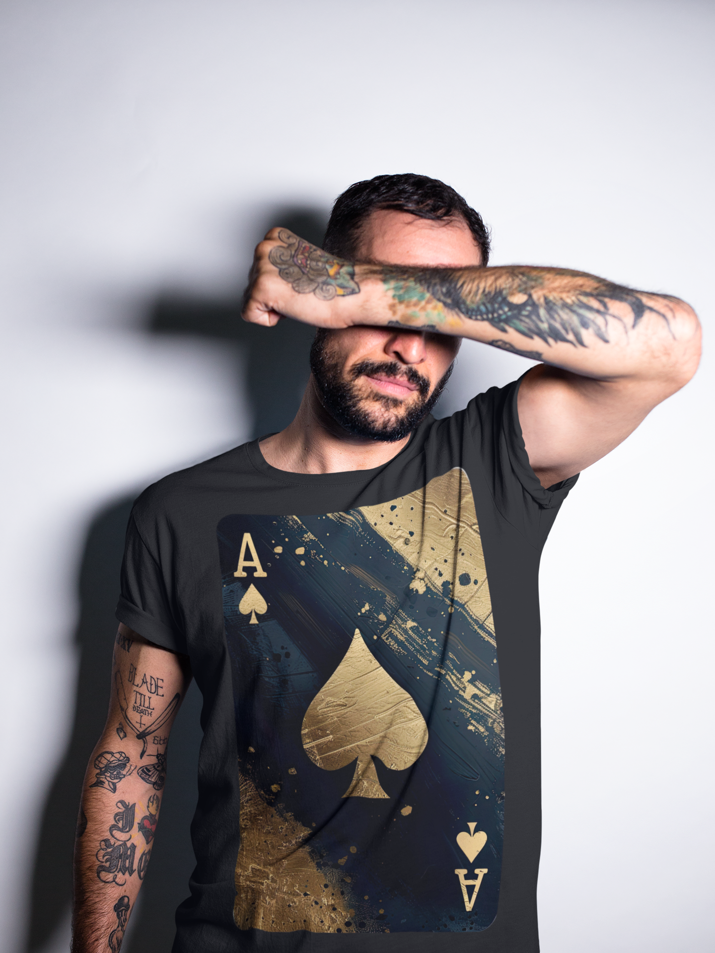 Black Gold Splashed Ace T-Shirt – Play Your Fashion Ace