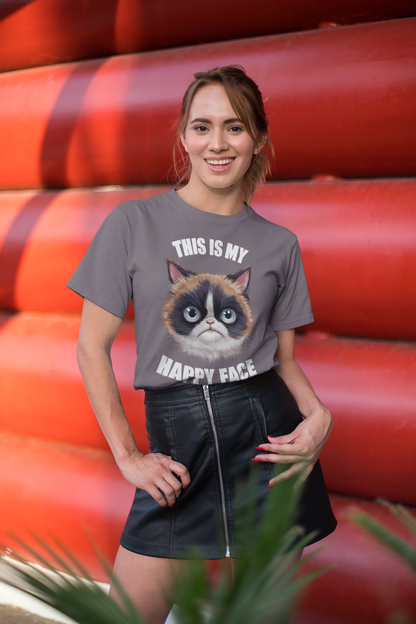 Grumpy Cat 'Happy Face' Tee - Hilarious and Cute!