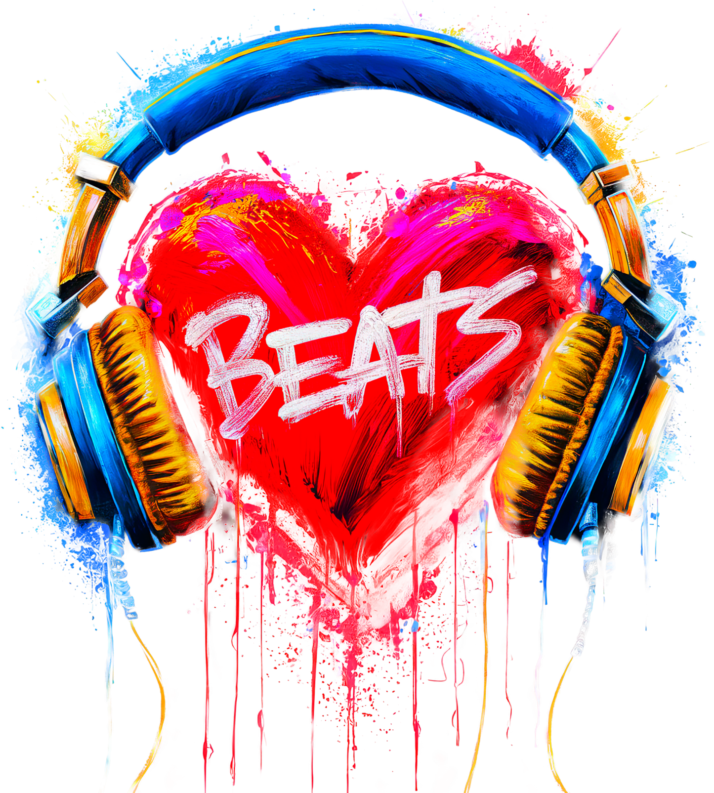 Heart Beats - Vibrant Music Graphic Tee