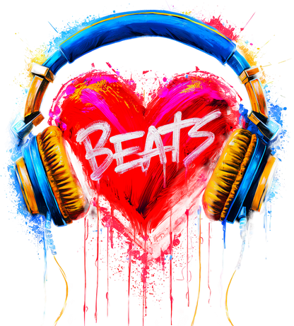 Heart Beats - Vibrant Music Graphic Tee