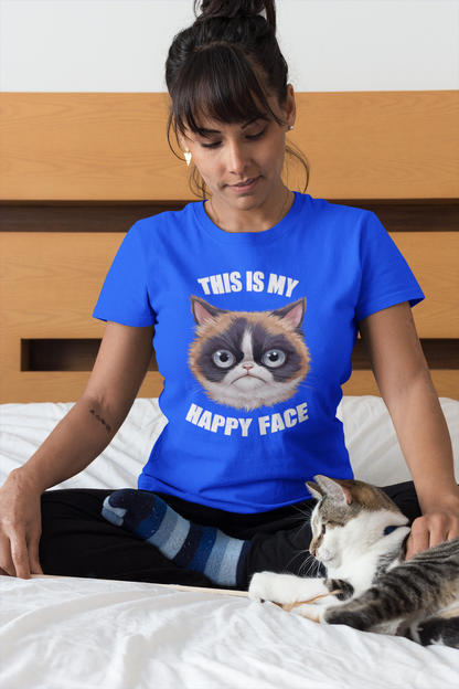 Grumpy Cat 'Happy Face' Tee - Hilarious and Cute!